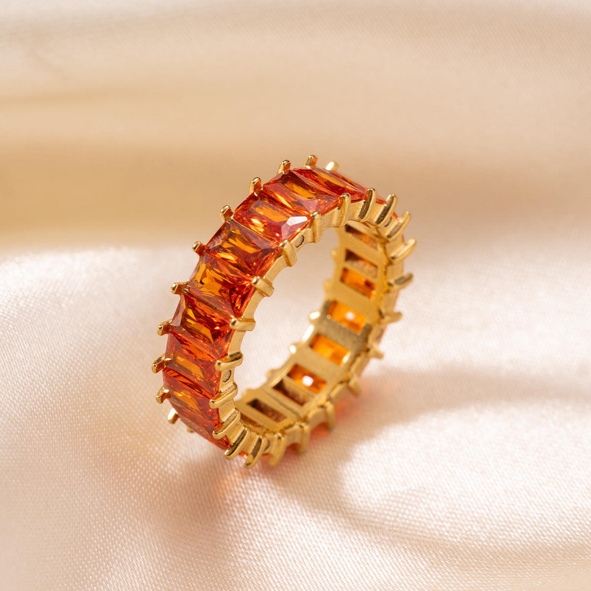 Damen Zarter Ring mit pinken Kristallen Shop Nory