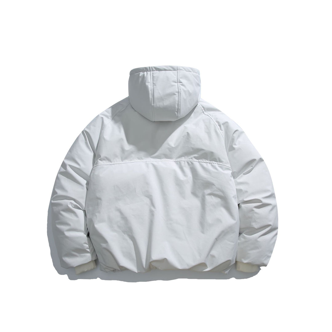 Unisex Kurz geschnittener asymmetrischer Steppparka mit Kapuze und Thermo‑Isolierung Shop Nory