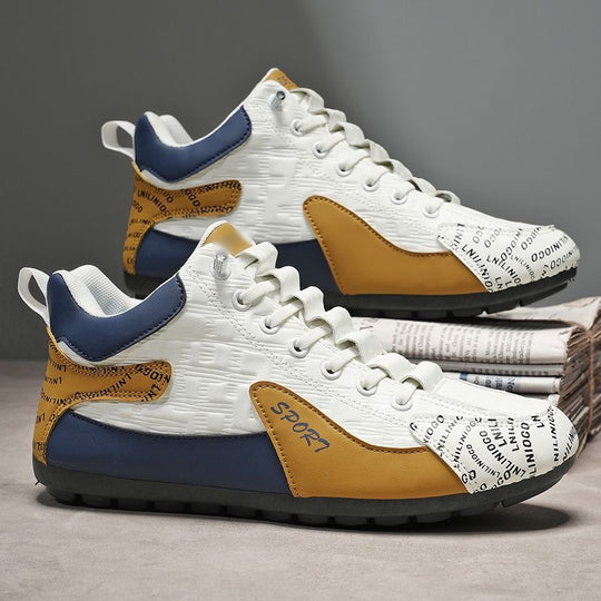 Herren Moderne leichte Schnür-Sneaker mit gepolstertem Kragen und kontrastierenden Overlays Shop Nory