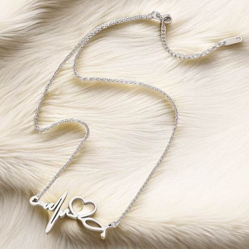 Damen Halskette mit Herzschlag-Design Shop Nory