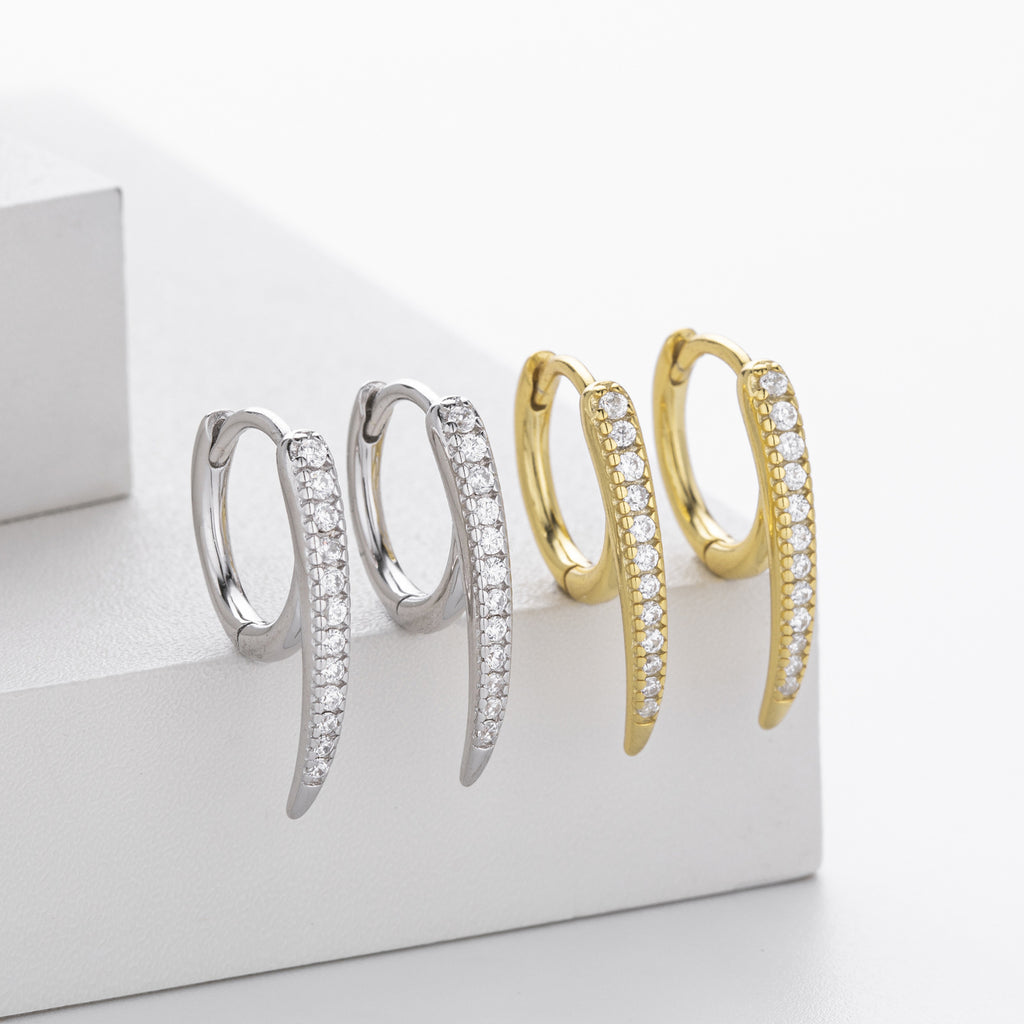 Damen Ohrhänger mit elegantem, spiralförmigem Design und funkelndem Zirkonbesatz Shop Nory