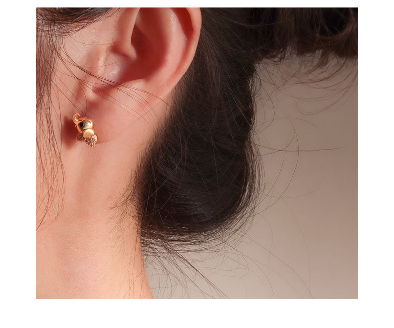 1 Paar 18K vergoldete 925 Sterling Silber Zirkon 925 Sterling Silber Ohrringe Elefanten Ohrstecker | Shop Nory