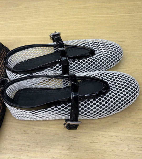 Damen Netz-Slipper mit verstellbarem Riemen und weichem Innenfutter