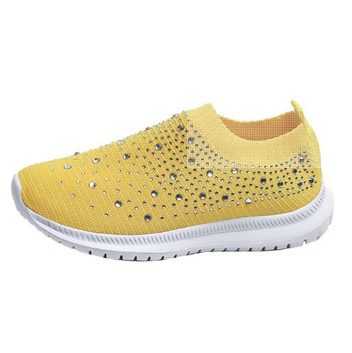 Damen Elastischer Slip-On Strick-Sneaker mit Strassbesatz Shop Nory