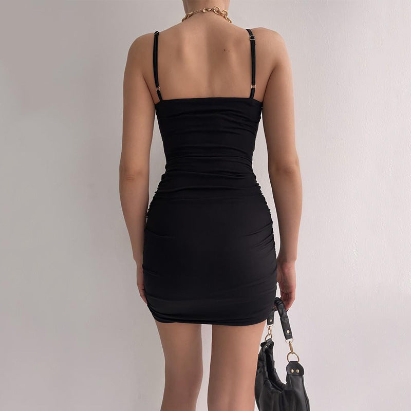 Damen Figurbetontes Minikleid mit Wickeldesign und Auschnitt