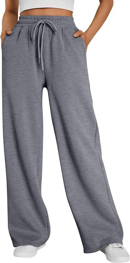 Damen nan weite Loungehose mit hohem Elastikbund, verstellbarem Kordelzug und fließender Palazzosilhouette Shop Nory