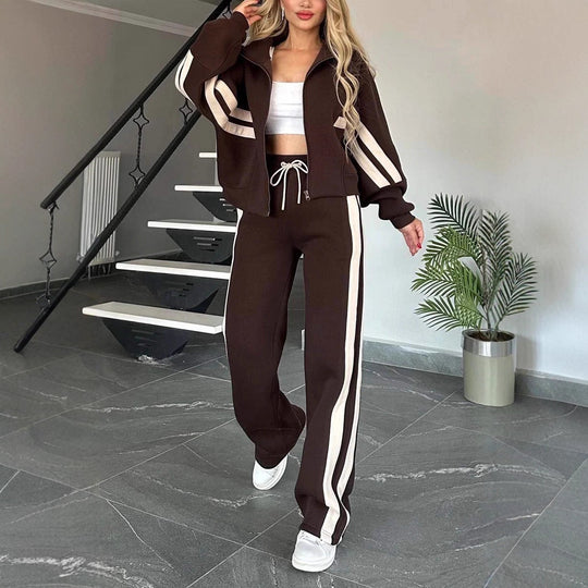 Damen Zweiteiliges Sweatset mit Reißverschlussjacke und High‑Waist Relaxed-Jogginghose Shop Nory