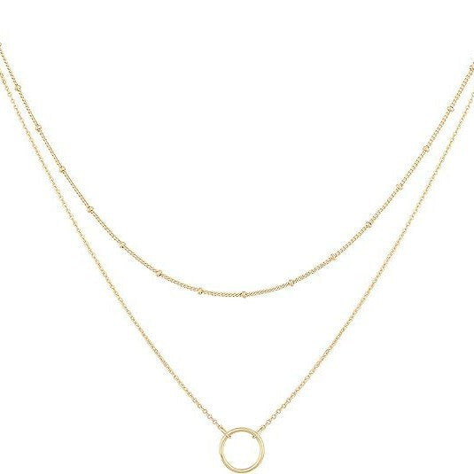 Damen Halskette mit doppellagigem Herzanhänger und minimalistischem Design Shop Nory