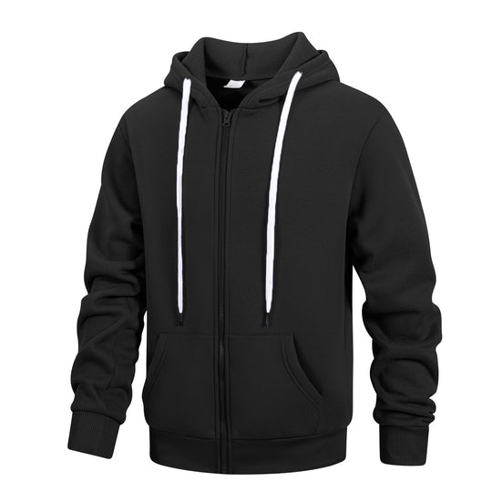 Herren Kapuzen‑Sweatjacke mit durchgehendem Reißverschluss, Kängurutaschen & weichem Futter Shop Nory