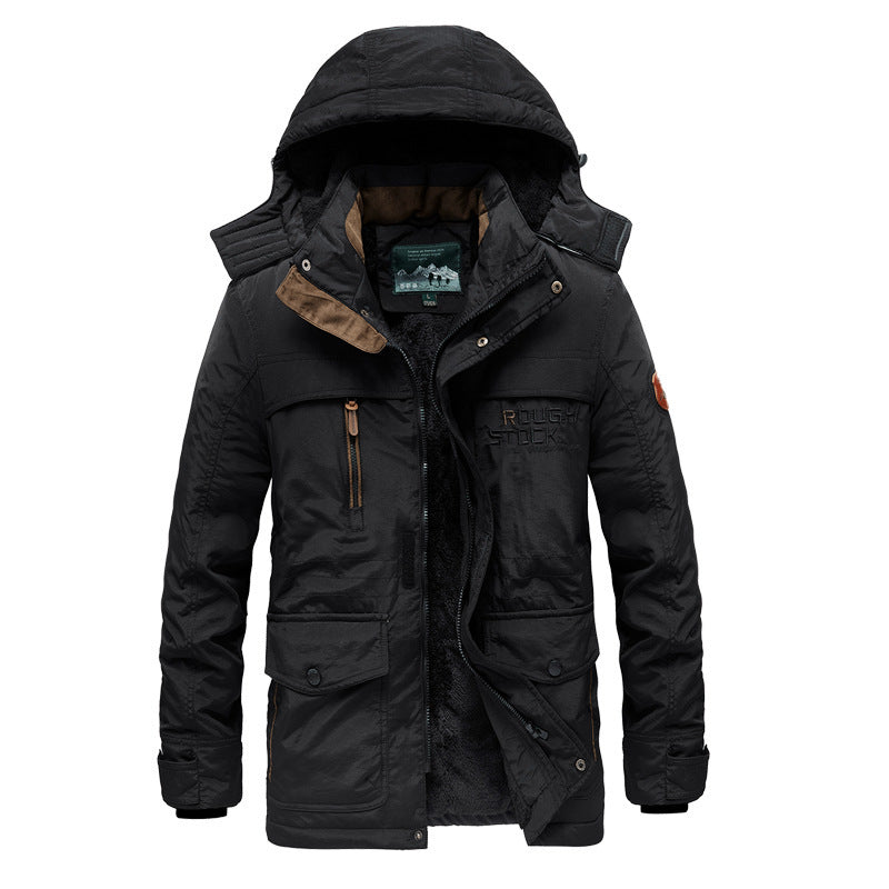 Herren Thermisch gefütterter Fieldparka mit Kunstfell-Innenfutter und Multifunktions-Taschen Shop Nory