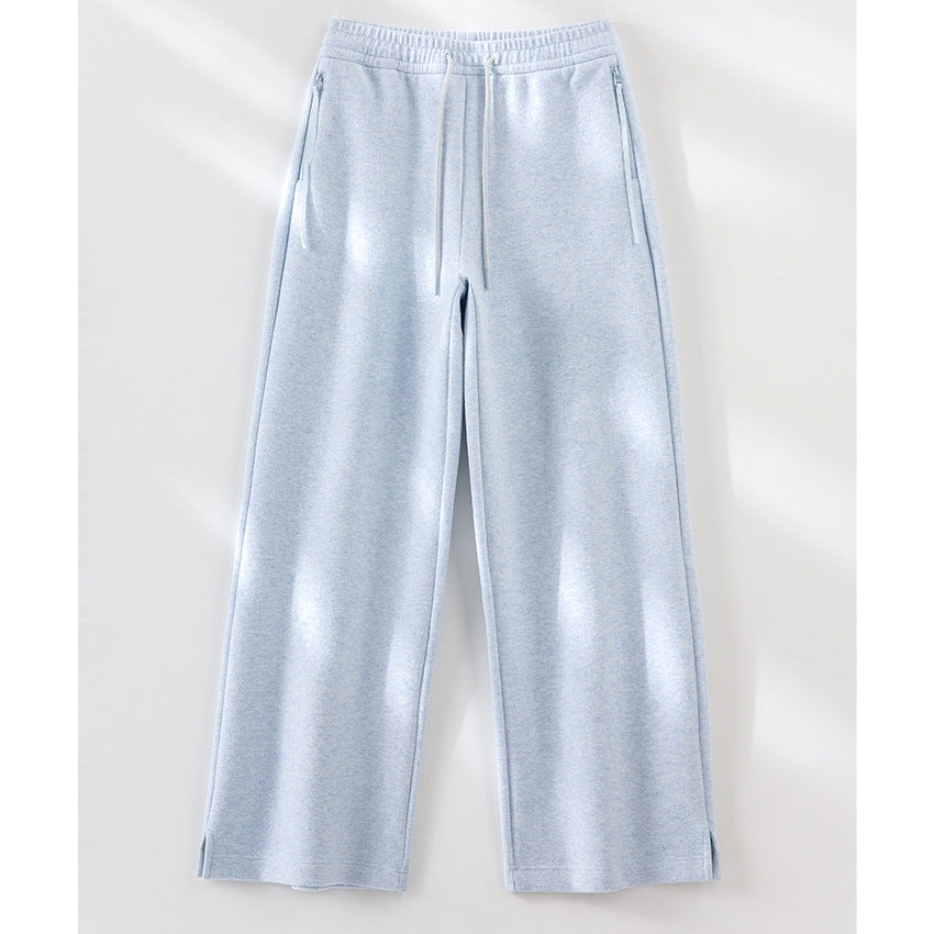 Damen weite French‑Terry Lounge-Sweatpant mit hohem Bund, Kordelzug und seitlichen Schlitzen Shop Nory