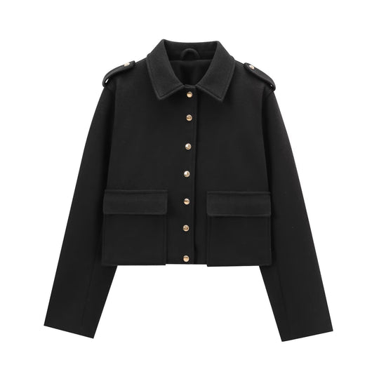 Damen Modische Kurzjacke mit Pattentaschen
