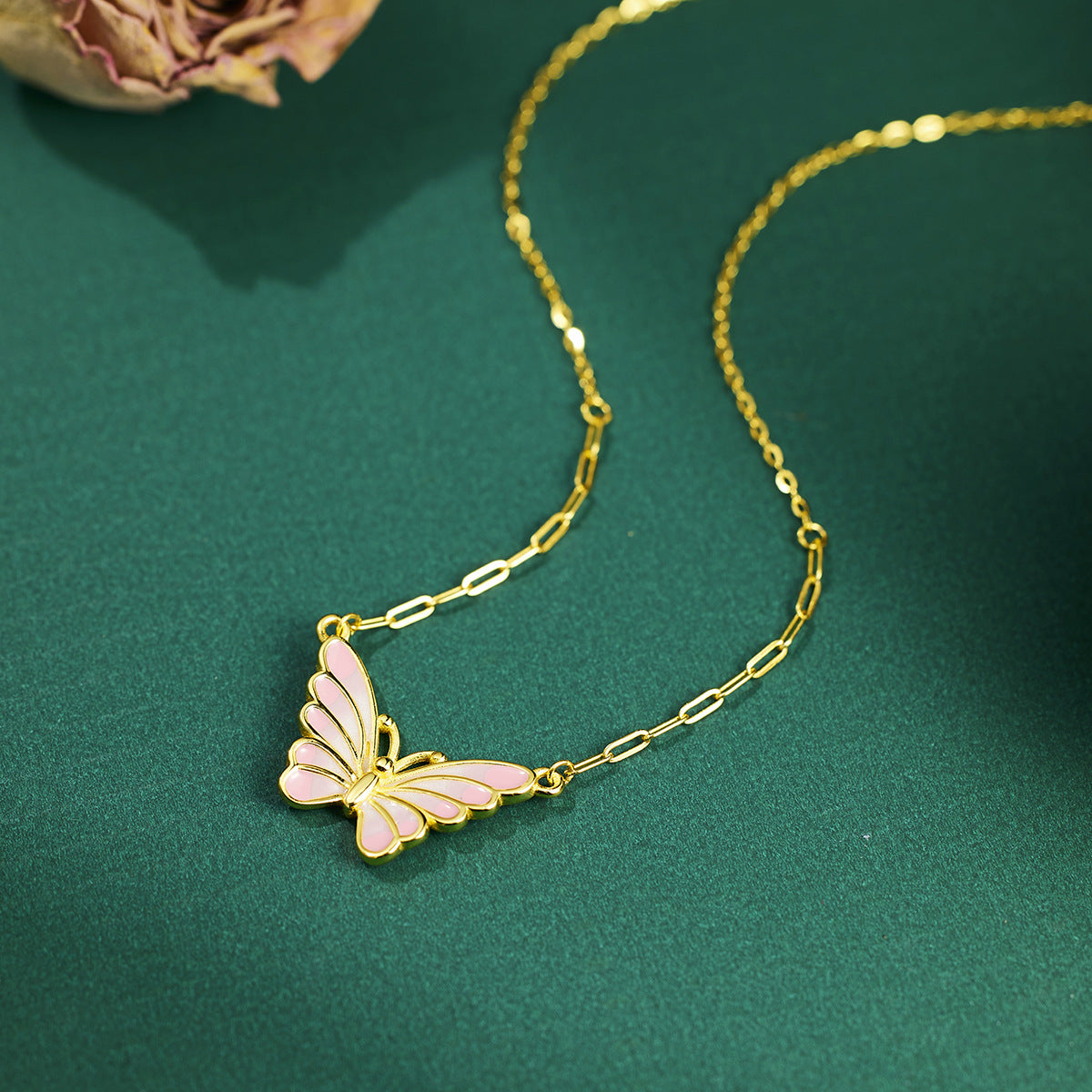Damen Halskette mit kunstvollem Schmetterlingsdesign Shop Nory