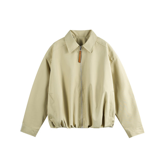 Unisex Kurzblouson im Boxy‑Cut mit Hemdkragen und gerafftem Saum Shop Nory