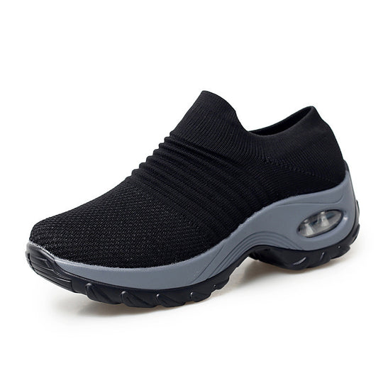 Damen Slip-On Strick-Sneaker mit sockenähnlichem Schaft und Luftkissen-Plateausohle Shopy Nory