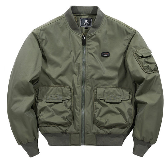 Herren Kurz geschnittener Utility-Bomber mit Multifunktionstaschen und geripptem Bund Shop Nory