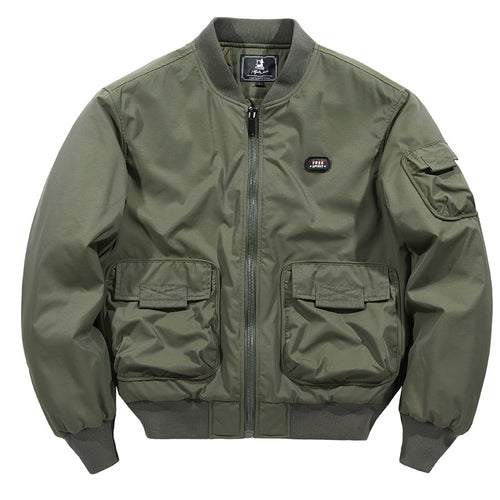 Herren Kurz geschnittener Utility-Bomber mit Multifunktionstaschen und geripptem Bund Shop Nory