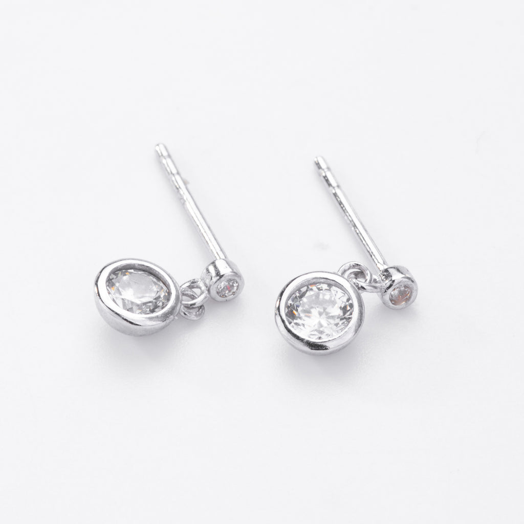 Damen Ohrhänger mit schimmerndem Zirkonbesatz aus hochwertigem 925 Sterling Silber Shop Nory