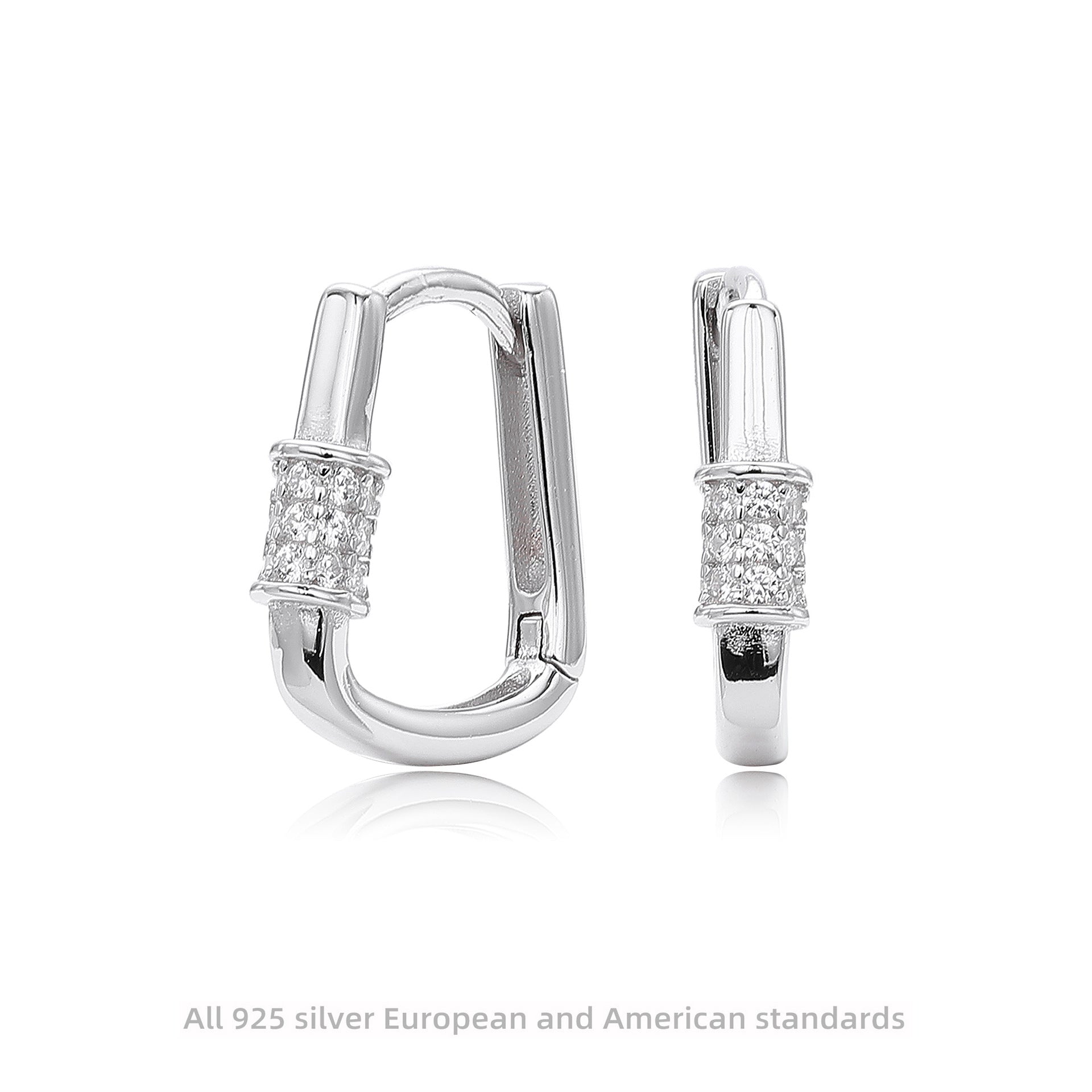 Damen Ohrhänger im modernen Design mit funkelnden 5A Zirkonen aus hochwertigem 925 Sterling Silber Shop Nory