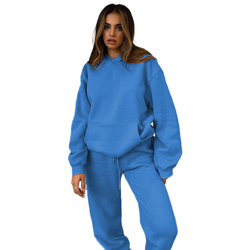Damen nan lässiges Oversize-Kapuzenloungewear-Set mit fleecegefüttertem Hoodie und hochgeschnittener Jogginghose Shop Nory