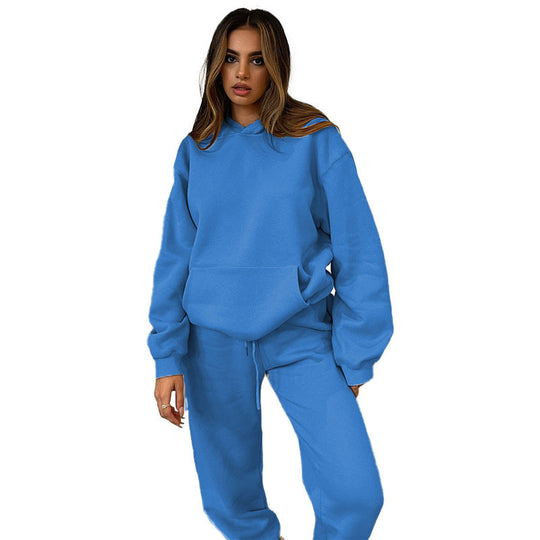 Damen nan lässiges Oversize-Kapuzenloungewear-Set mit fleecegefüttertem Hoodie und hochgeschnittener Jogginghose Shop Nory