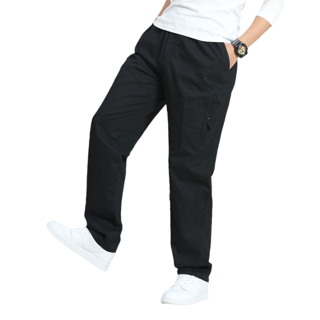 Herren Weite Utility-Cargohose mit elastischem Bund, seitlicher Reißverschlusstasche & vorgeformten Knieeinsätzen Shop Nory