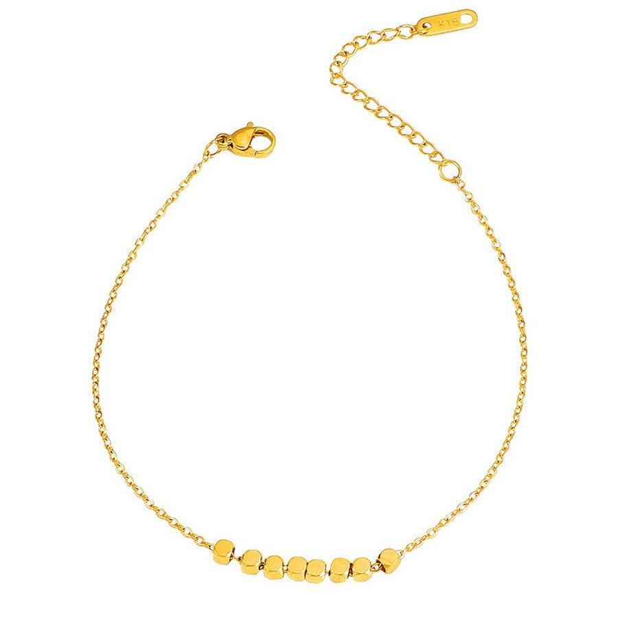 Damenschmuck zarte Goldperlen Kette Fußkette Shop Nory