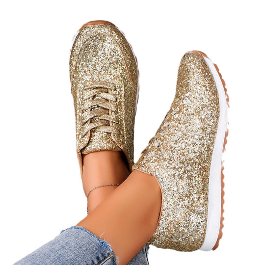 Damen Glitzernde Sneaker mit atmungsaktiver Sohle