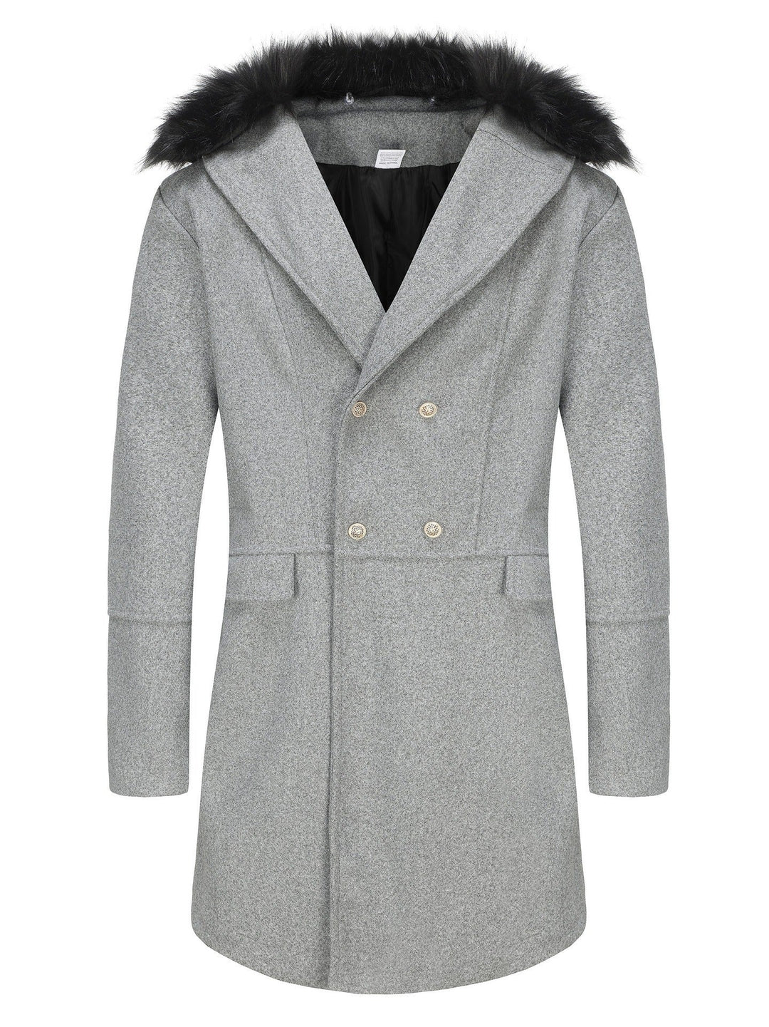 Herren elegante Wolljacke mit kunstfellkragen