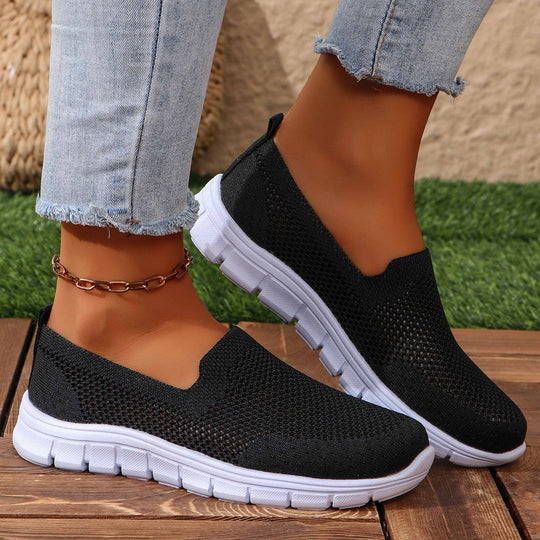 Damen Slip-On Freizeitschuhe mit atmungsaktiver Netzstruktur