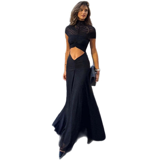 Damen elegantes Wickeloberteil mit taillierter Silhouette und fließendem Rock