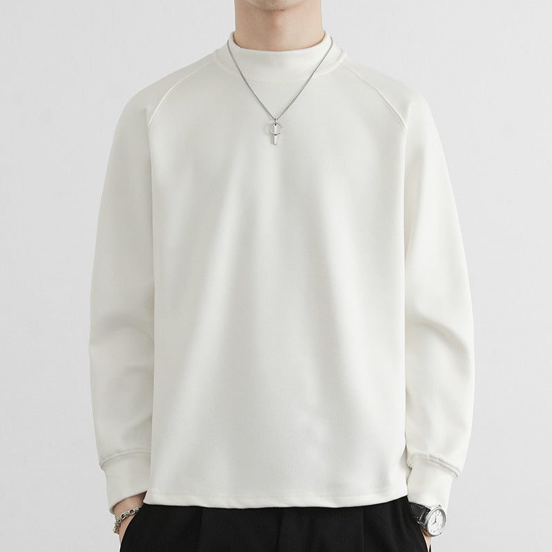 Herren Minimalistisches Mockneck-Sweatshirt aus Tech‑Fleece mit Raglanärmeln Shop Nory
