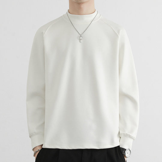 Herren Minimalistisches Mockneck-Sweatshirt aus Tech‑Fleece mit Raglanärmeln Shop Nory