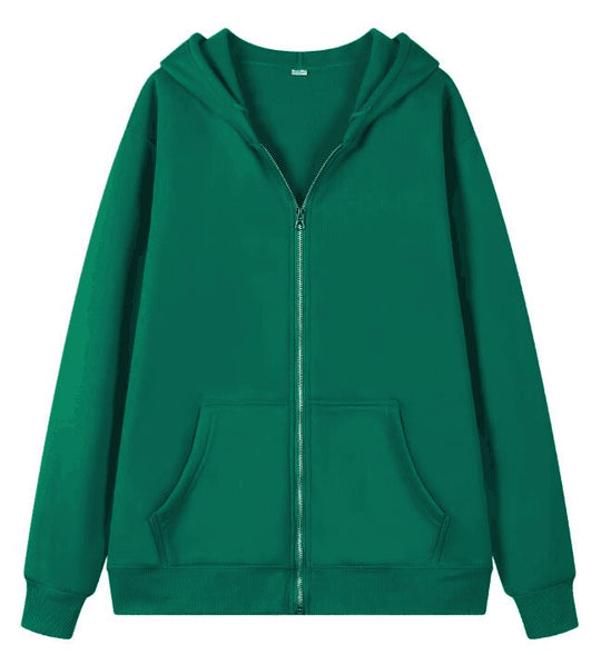 Damen Oversized Kapuzenjacke mit Reißverschluss