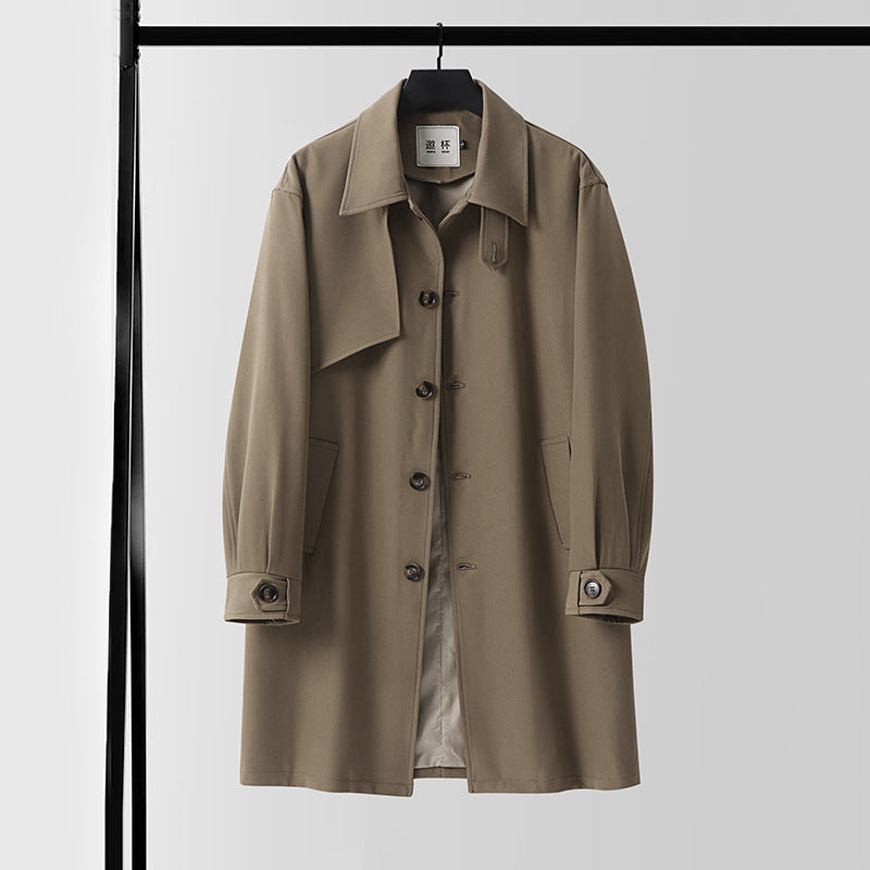 Herren Moderner wasserabweisender Trenchcoat mit verdeckter Knopfleiste und Passformoptimierung Shop Nory