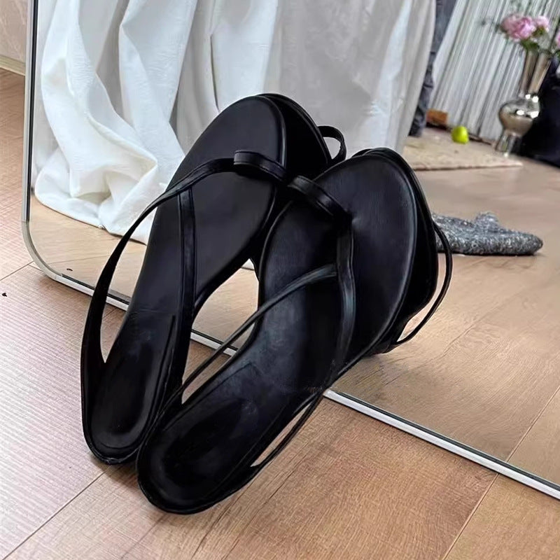 Damen Elegante Zehentrenner-Sandalen mit modischem Riemendesign