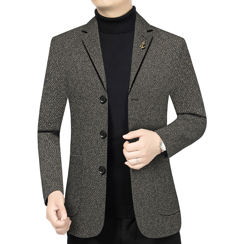 Herren Modernes Einreihiges City-Blazer mit aufgesetzten Taschen und leichter Halbfütterung Shop Nory