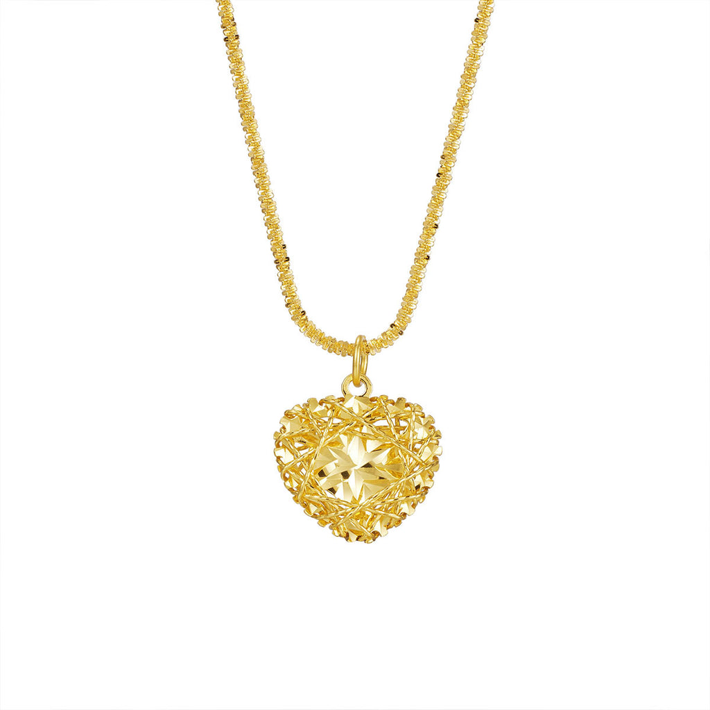 Damen Halskette mit herzförmigem Anhänger aus hochwertigem Kristall und exquisitem Drahtdesign Shop Nory