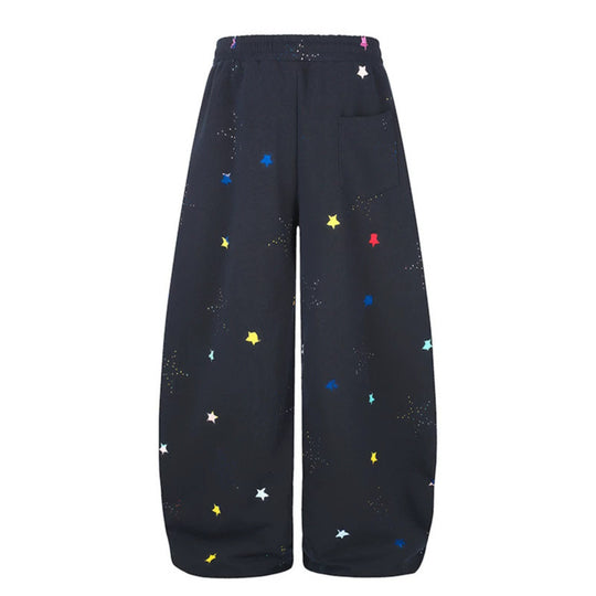 Damen Extraweite Palazzo‑Sweathose im Balloon‑Cut mit elastischem Komfortbund, Kordelzug und Sternen‑Applikation Shop Nory