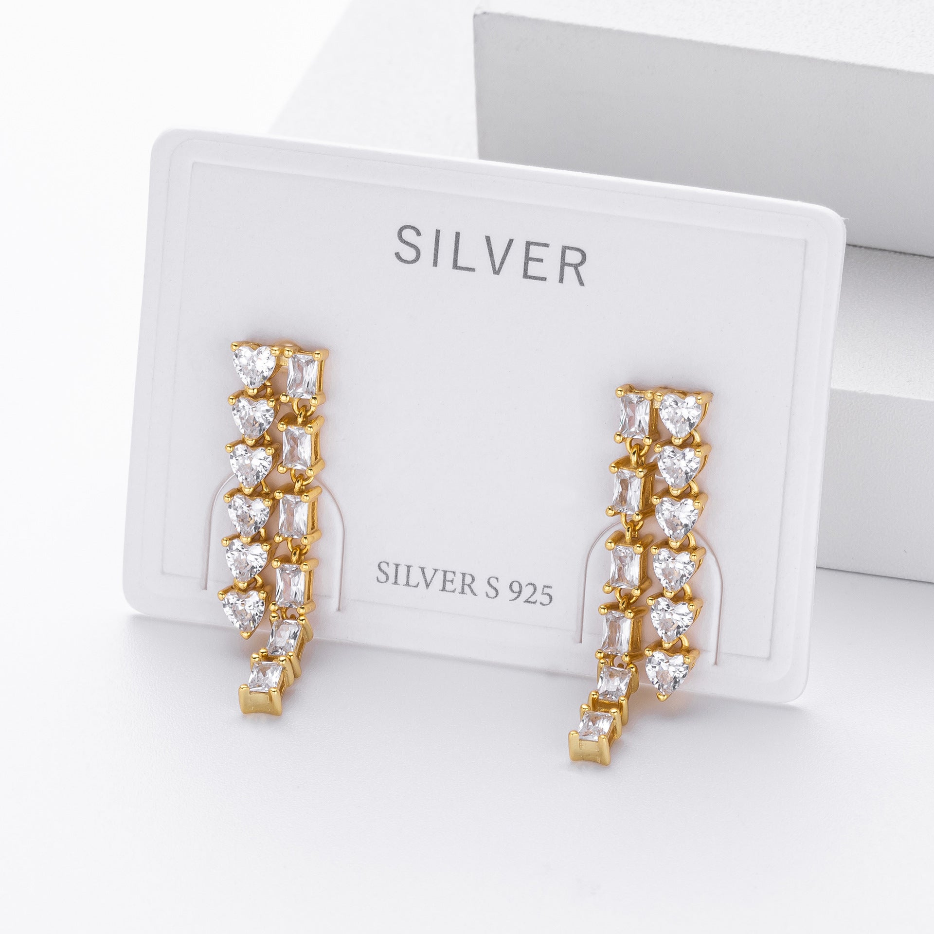 Damen Luxus Ohrhänger mit funkelnden Zirkonia aus 925 Sterling Silber Shop Nory