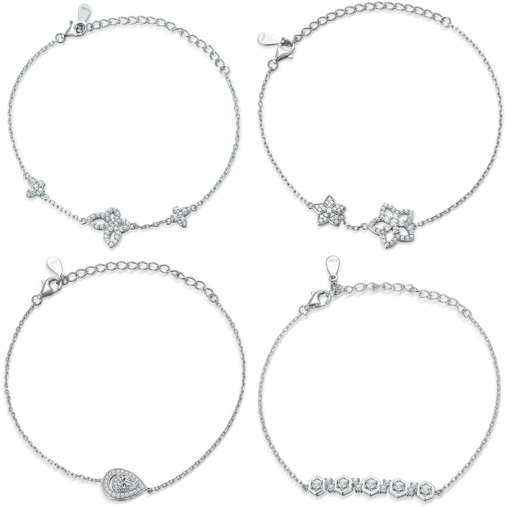 Damenarmband mit funkelndem Zirkonia und modernem Wellenmuster Shop Nory
