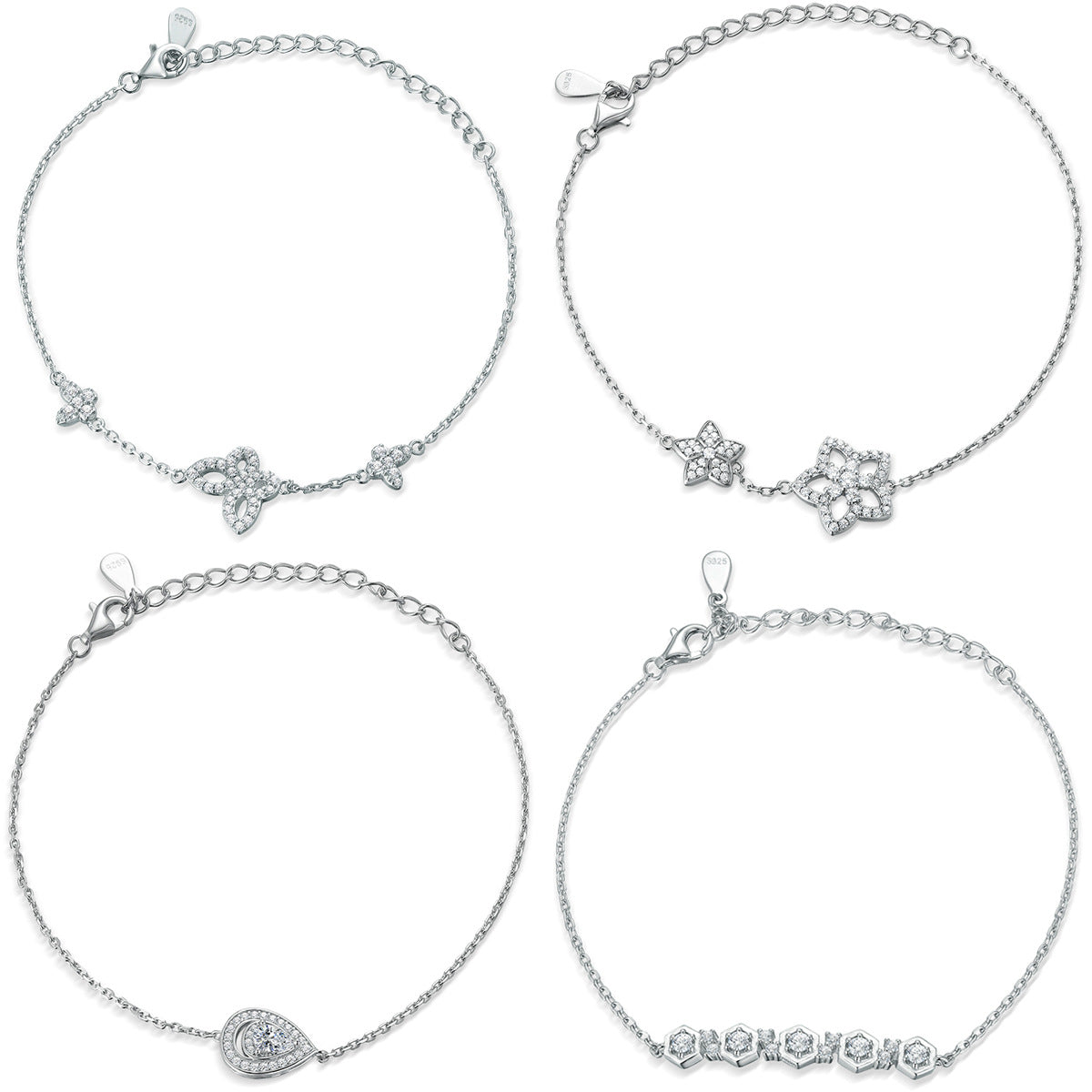 Damenarmband mit funkelndem Zirkonia und modernem Wellenmuster Shop Nory
