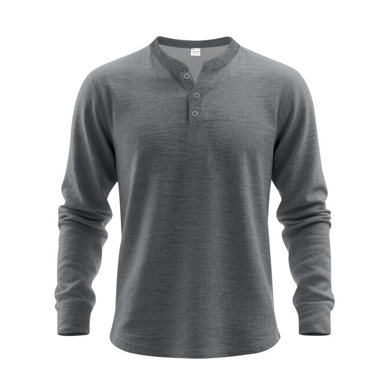Herren Langarmshirt mit Knopfleiste