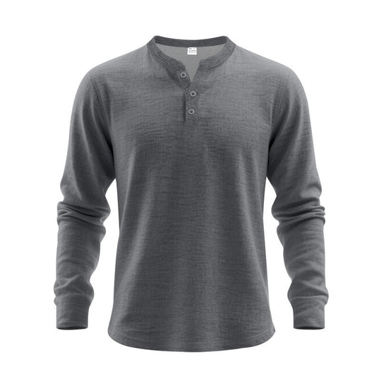 Herren Langarmshirt mit Knopfleiste