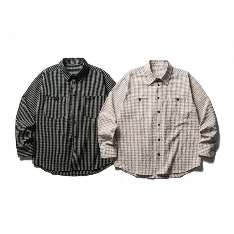 Herren Boxy-Overshirt aus leichter Baumwollmischung mit feinem Karomuster und Brustklappentaschen Shop Nory