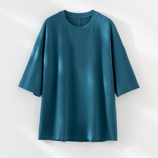 Herren Oversized T-Shirt aus hochwertigem Baumwollmix mit überschnittener Schulter und lockerem Fall Shop Nory