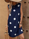 Damen legeres Punkte-Kleid mit schwingendem Schnitt Shopnory