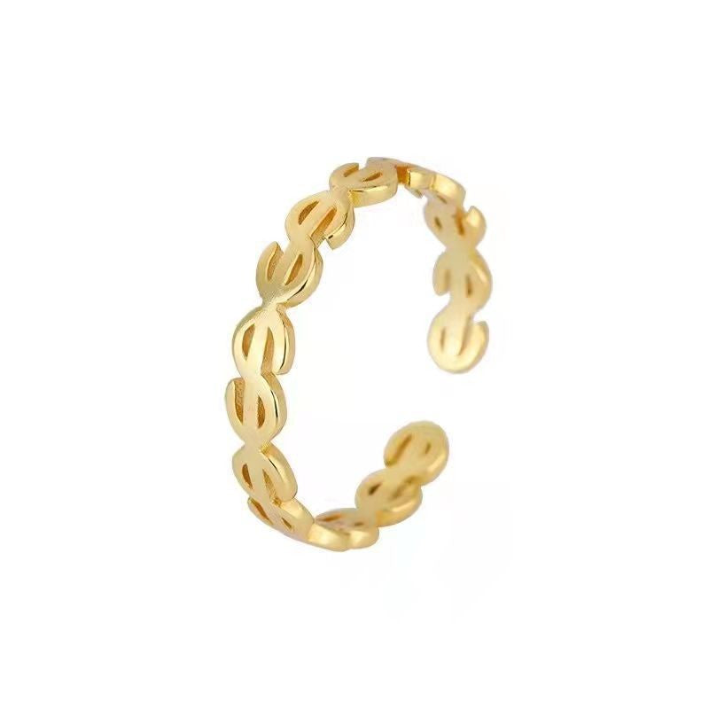 Damen Offener Ring mit kunstvoll gestaltetem Reliefdesign Shop Nory