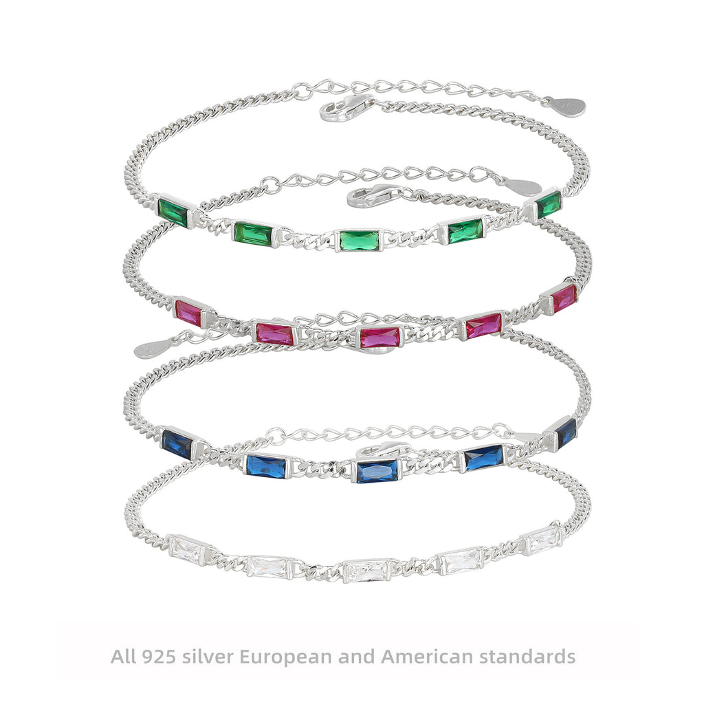 Damen Halskette mit stilvollen grünen Zirkonsteinen in hochwertigem 925 Sterling Silber Shop Nory