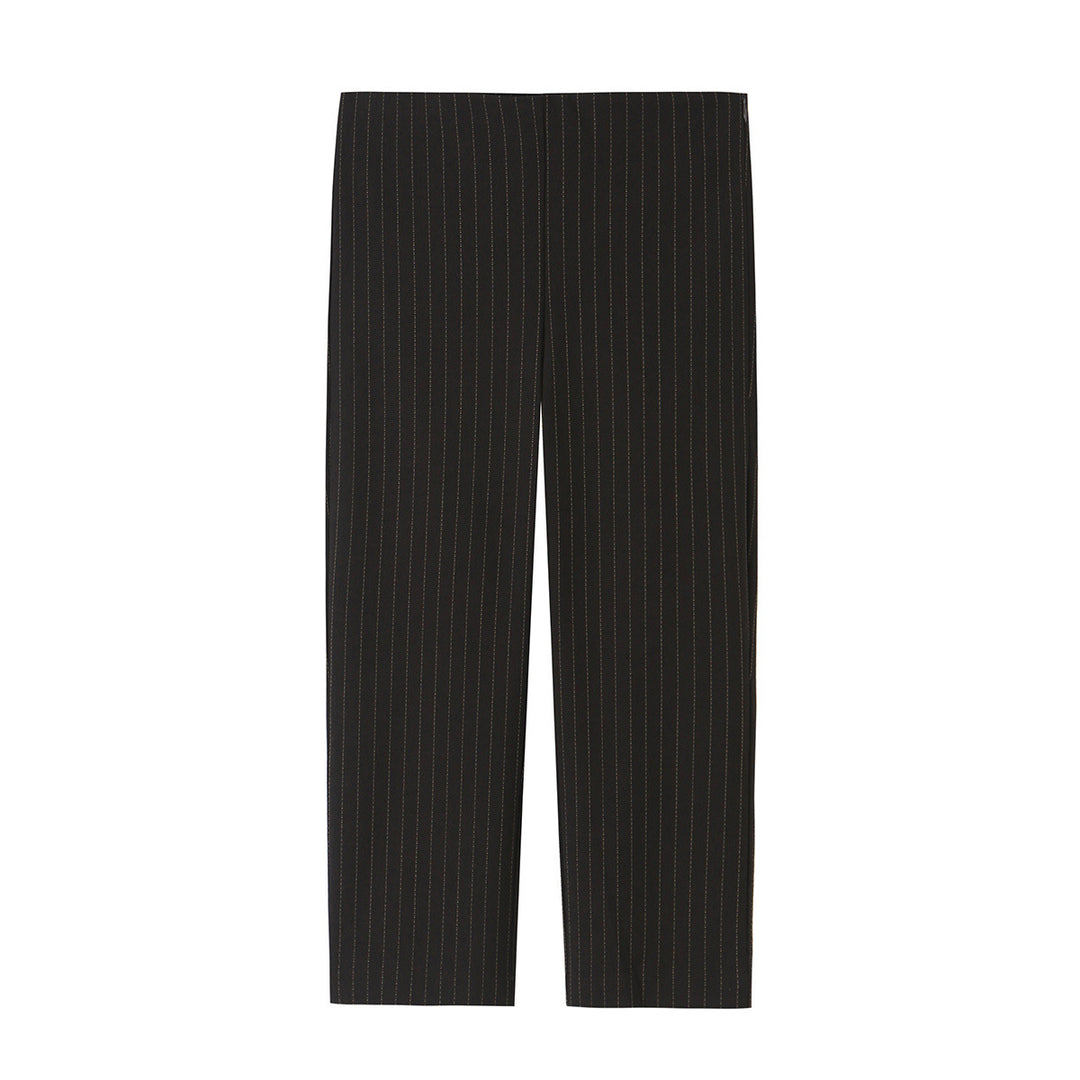 Damen Hochtaillierte gerade geschnittene Nadelstreifen-Hose mit verkürzter Länge Shop Nory